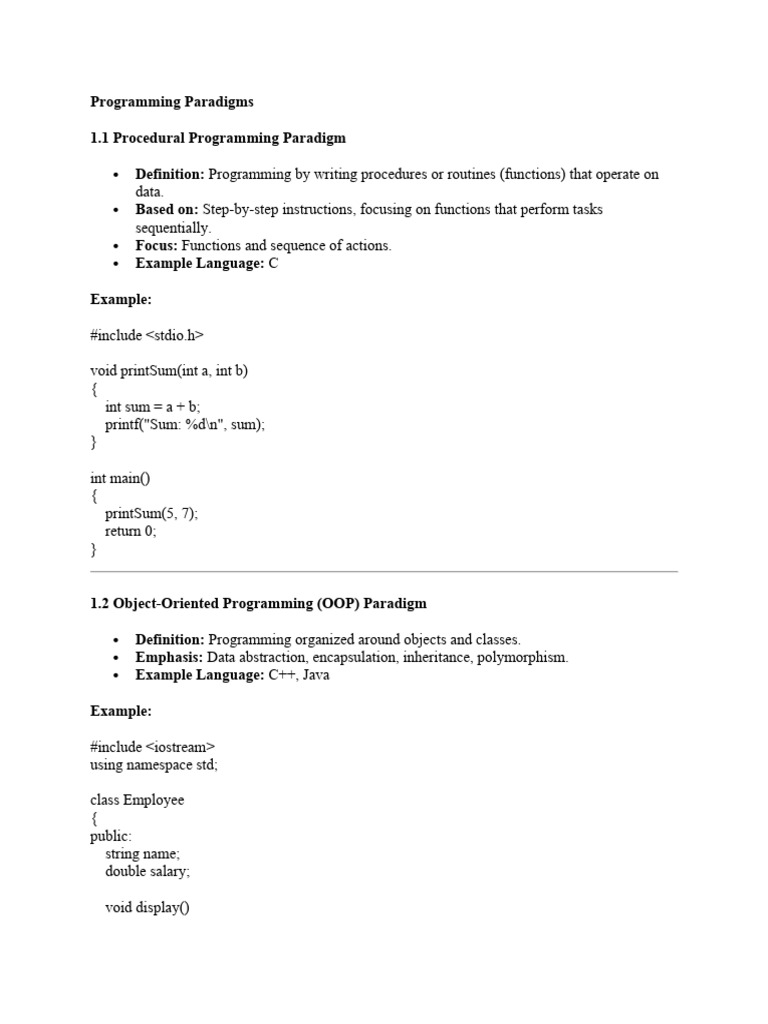 Unit I brief | PDF | Namespace | Programming Paradigms