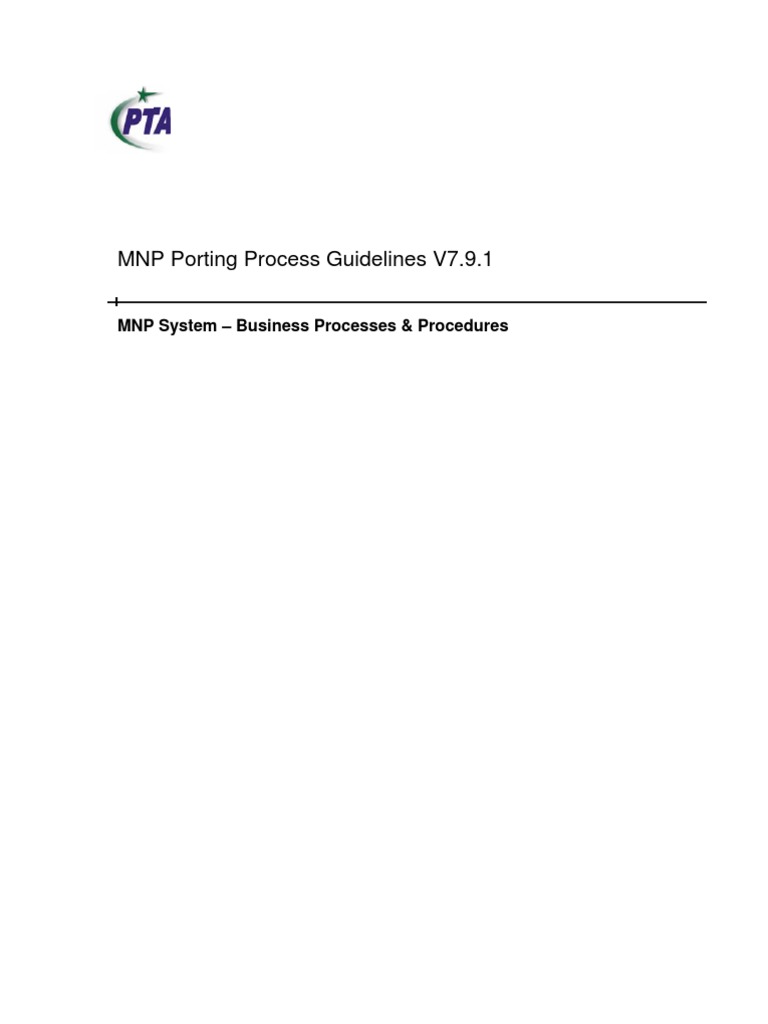 MNP Porting Process Guidelines in Pakistan | PDF | Short Message ...