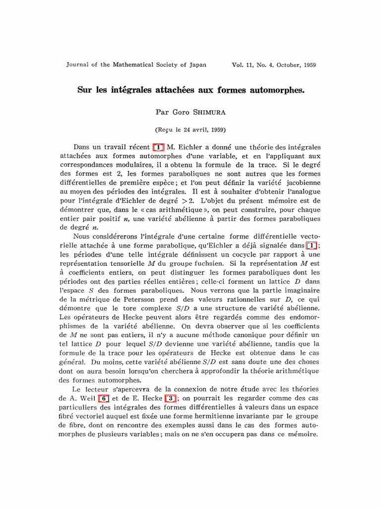 Intégrales des formes automorphes | PDF | Groupe (Mathématiques ...