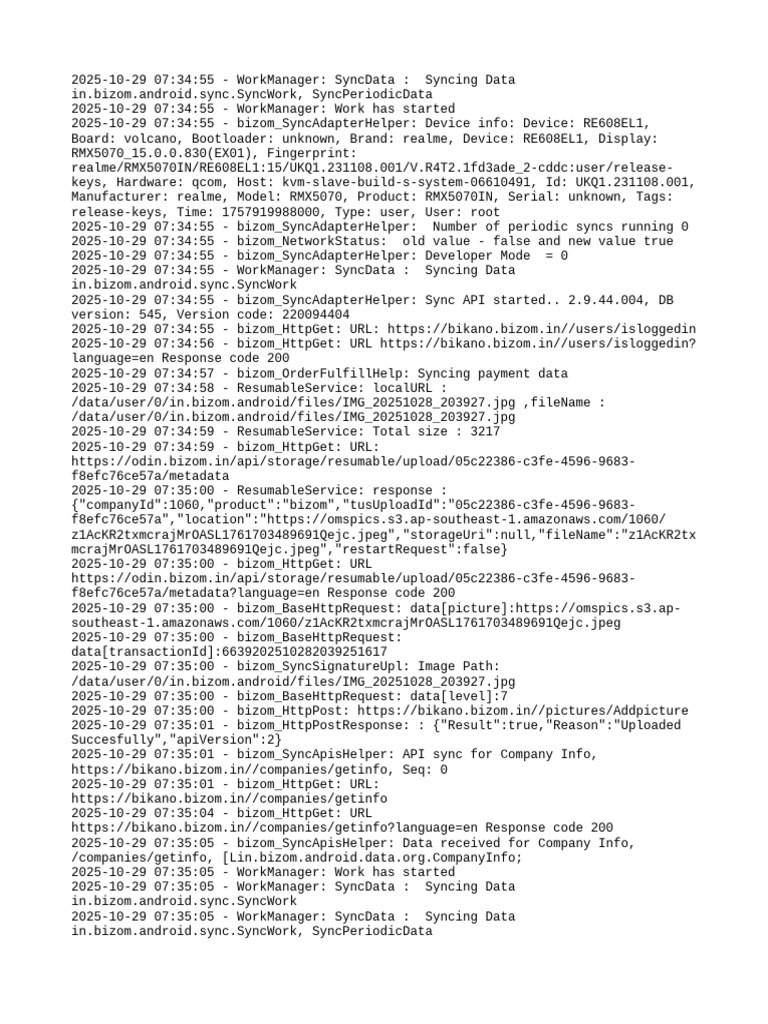 RMX5070 Sync Data Log | PDF | Software Development | Digital Technology