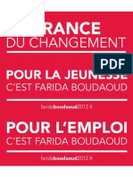 Banderoles de Farida BOUDAOUD, Candidate Aux Législatives Dans La 13e Circonscription Du Rhône, 10-17 Juin 2012