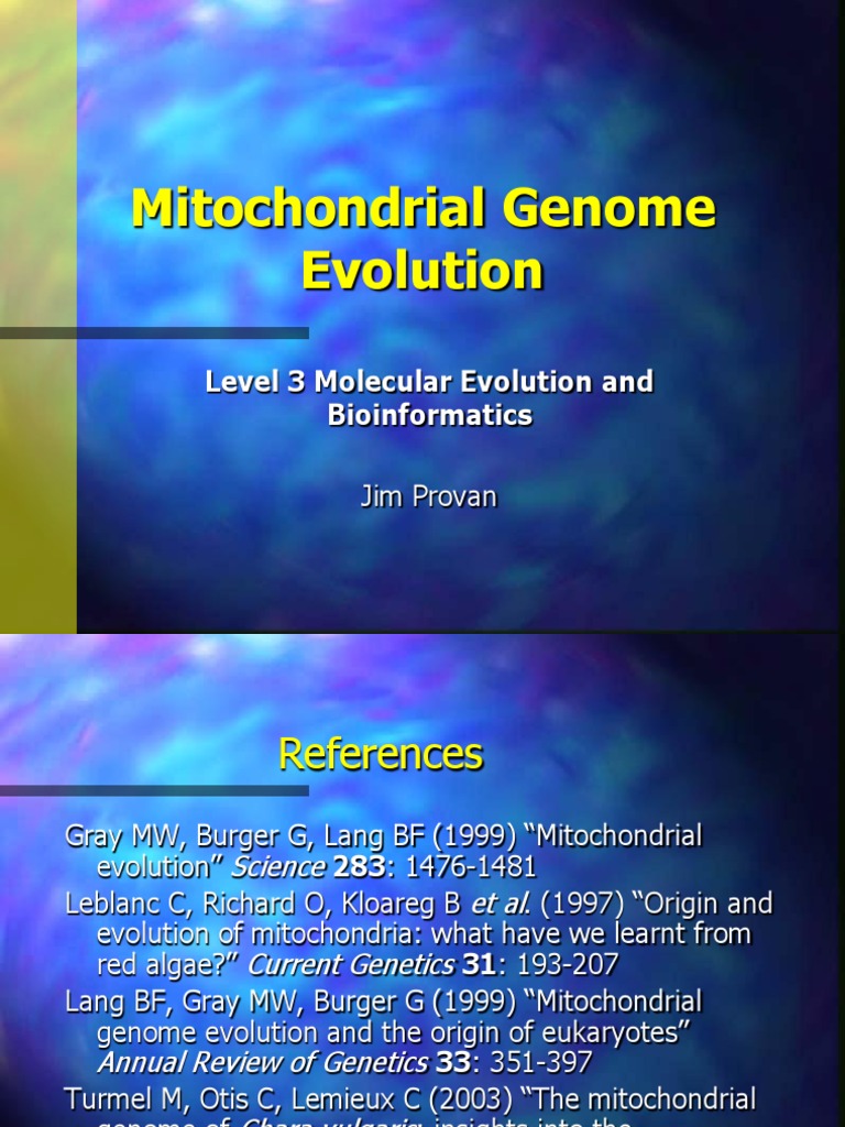 Mitochondrial Genome Evolution Insights | PDF | Mitochondrial Dna ...