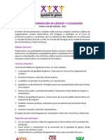 Curso de Formación en Género y Ciudadanía 2012 - Convocatoria