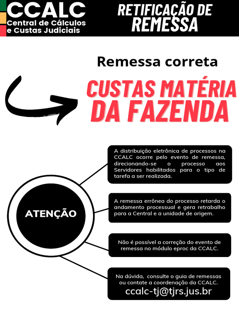 Custas Judiciais na CCALC | PDF