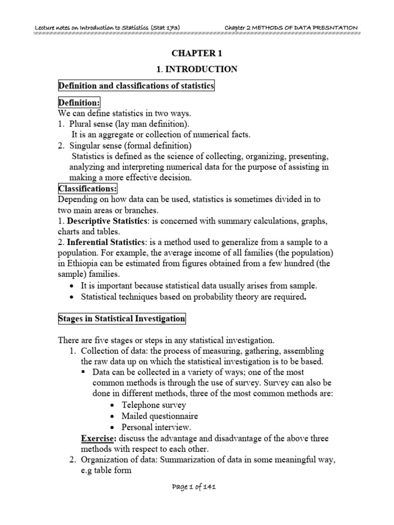 Introduction to Statistical Methods | PDF | Statistics | Level Of ...