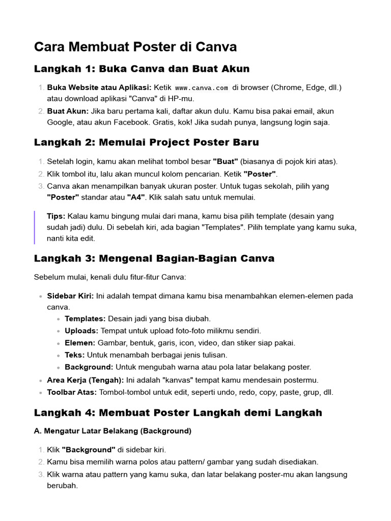 Membuat Poster Menarik di Canva | PDF