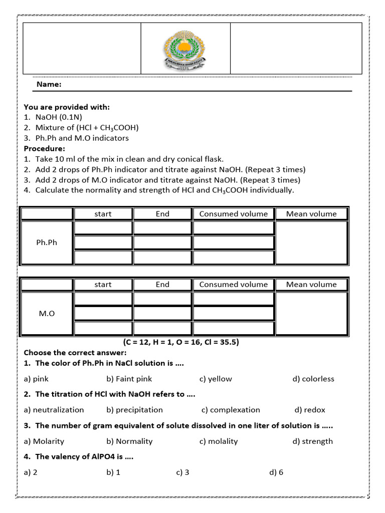 Chem 102 Practical Bio-Education | PDF