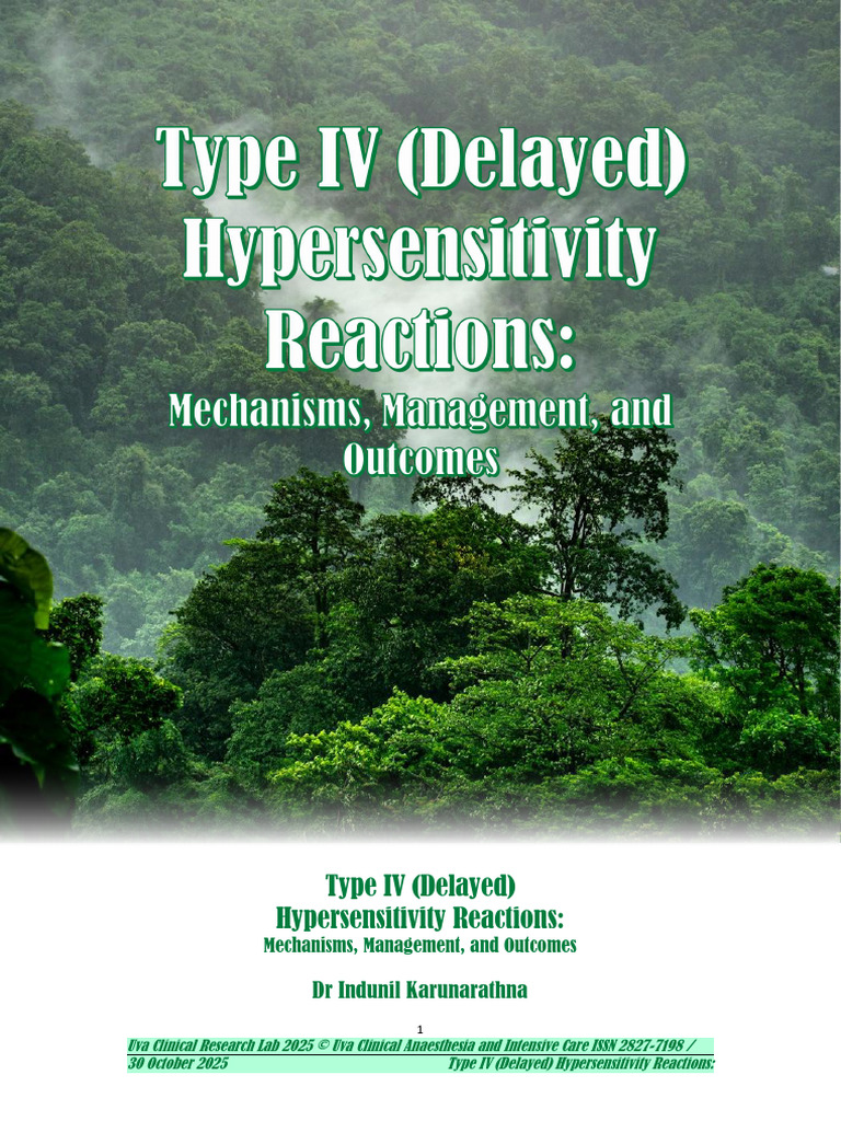 Type IV (Delayed) Hypersensitivity Reactions Mechanisms, Management ...