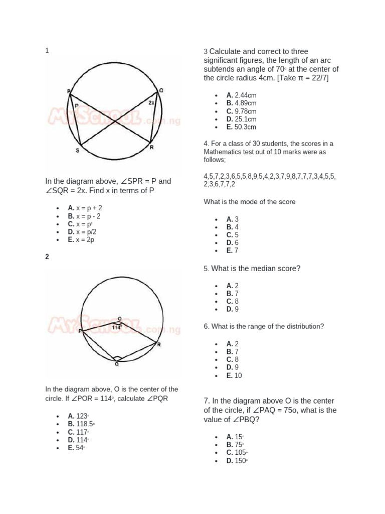 Year 11 Autumn End 2018 2019 Math | PDF | Circle | Mathematics