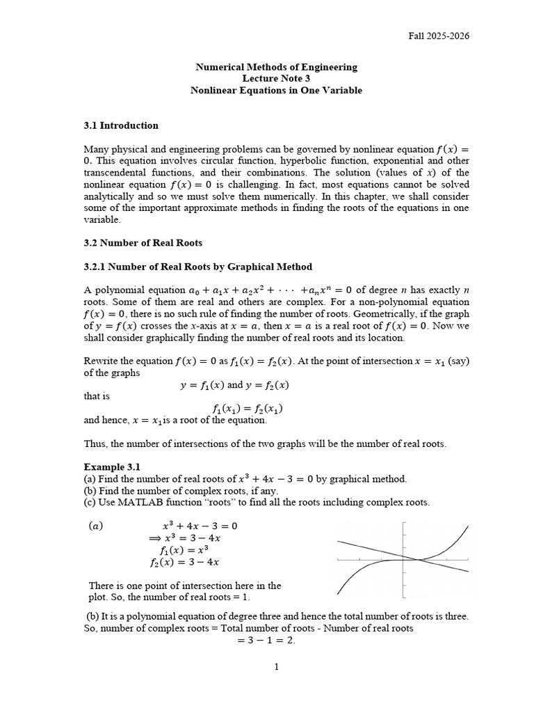 Numerical Methods: Nonlinear Equations | PDF | Zero Of A Function ...