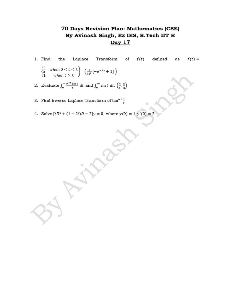 70-days-revision-plan-mathematics-cse-by-avinash-singh-ex-ies-b