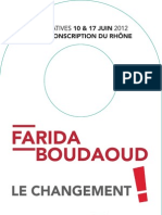 Accroche-Porte de Farida BOUDAOUD, Candidate Aux Législatives Dans La 13e Circonscription Du Rhône, 10-17 Juin 2012