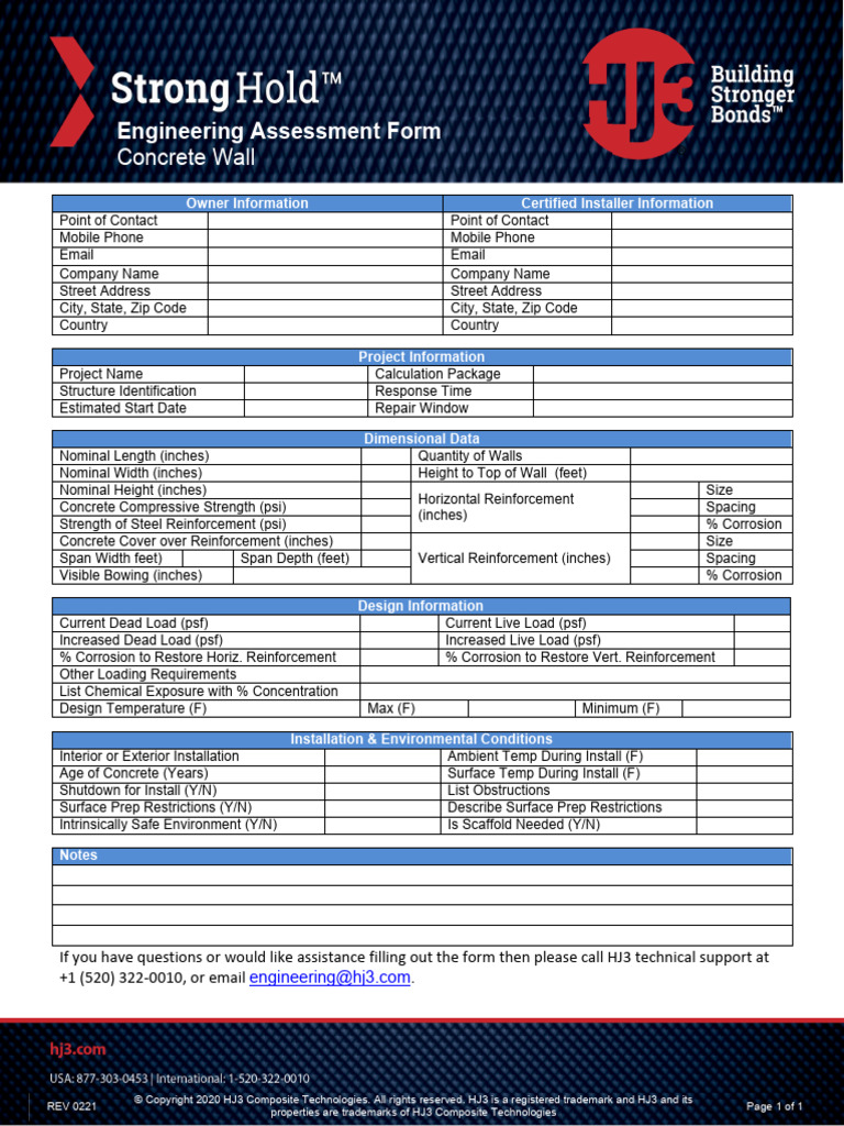 Concrete Wall EAF Fillable PDF R0221 | PDF | Concrete | Corrosion