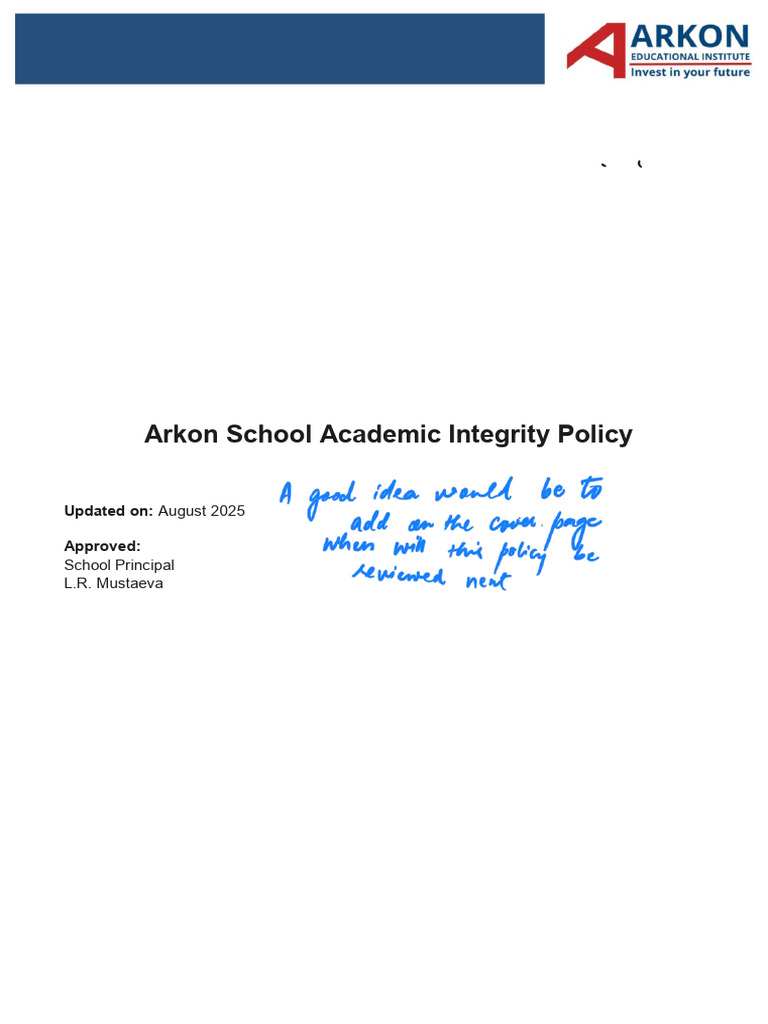 Academic - Policy With JP Comments | PDF | Academic Integrity ...