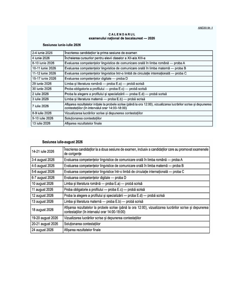 Calendar Bac) | PDF