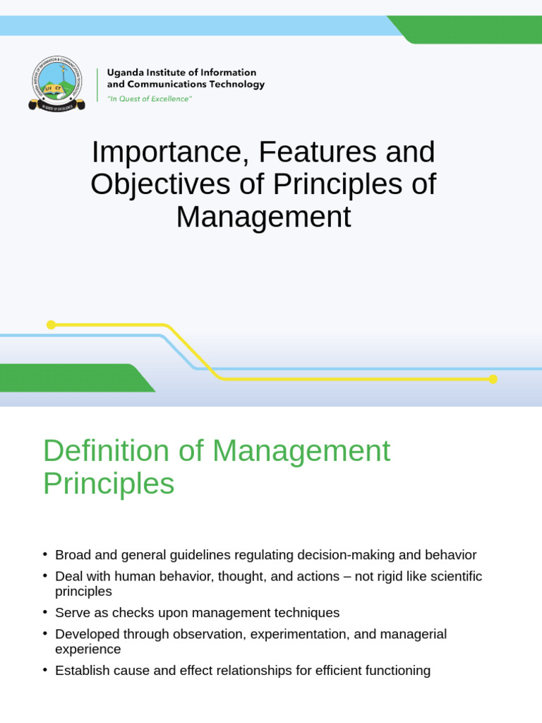 Principles of Management: Importance & Features | PDF