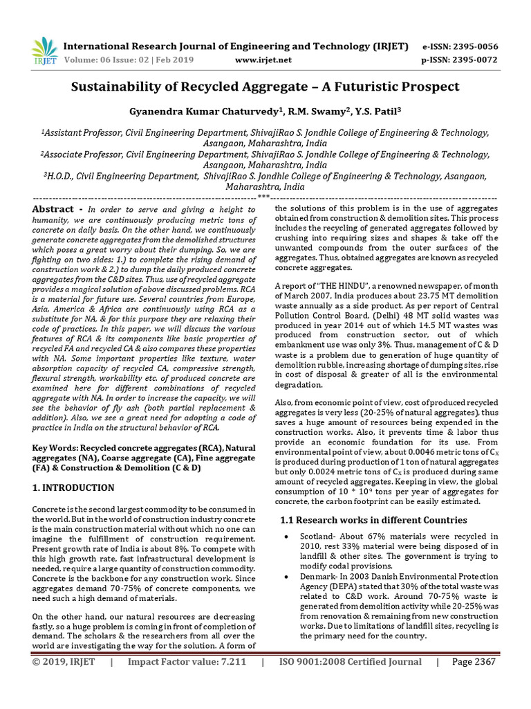 Irjet V6i2469 | PDF | Concrete | Construction Aggregate