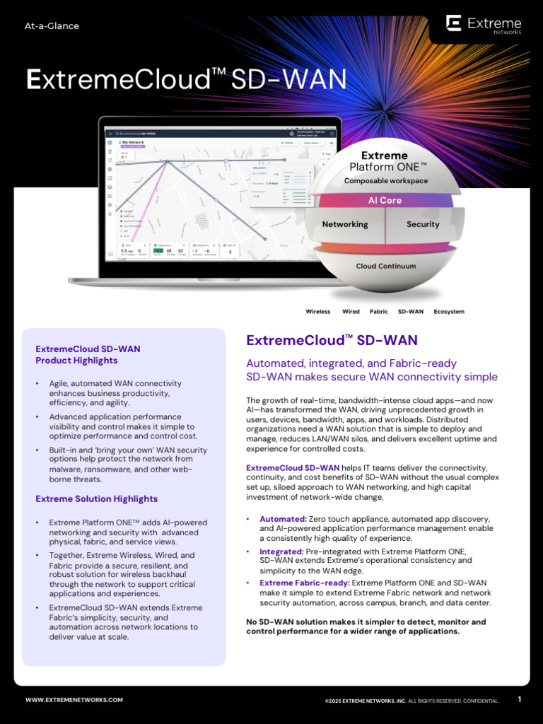 ExtremeCloud SD-WAN: Simplified Secure Connectivity | PDF | Computer ...