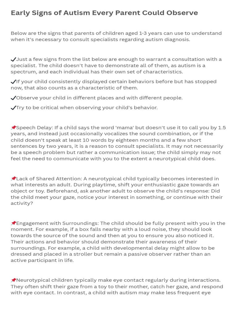 Early Autism Signs for Parents to Watch | PDF | Autism | Toys