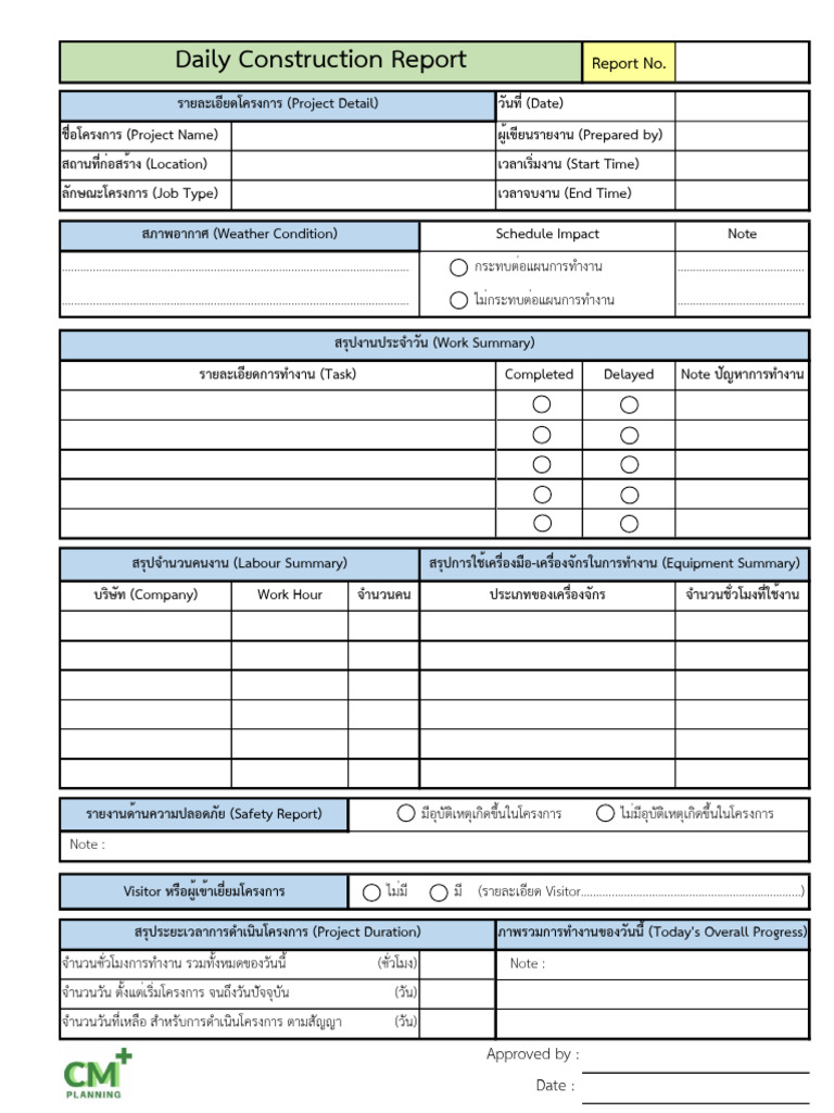 Daily Report by CM Planning Plus | PDF