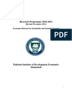 Research Programme 2010-2012: (Revised November 2011) Economic Reforms For Sustainable and Inclusive Growth