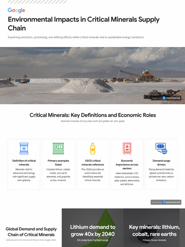 Environmental Impacts of Critical Minerals Supply Chain | PDF