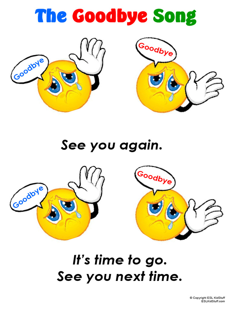 ESL Goodbye Song for Kids | PDF