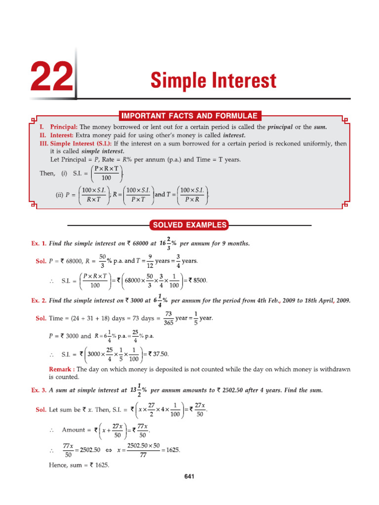 Simple and Compound Interest Problems | PDF