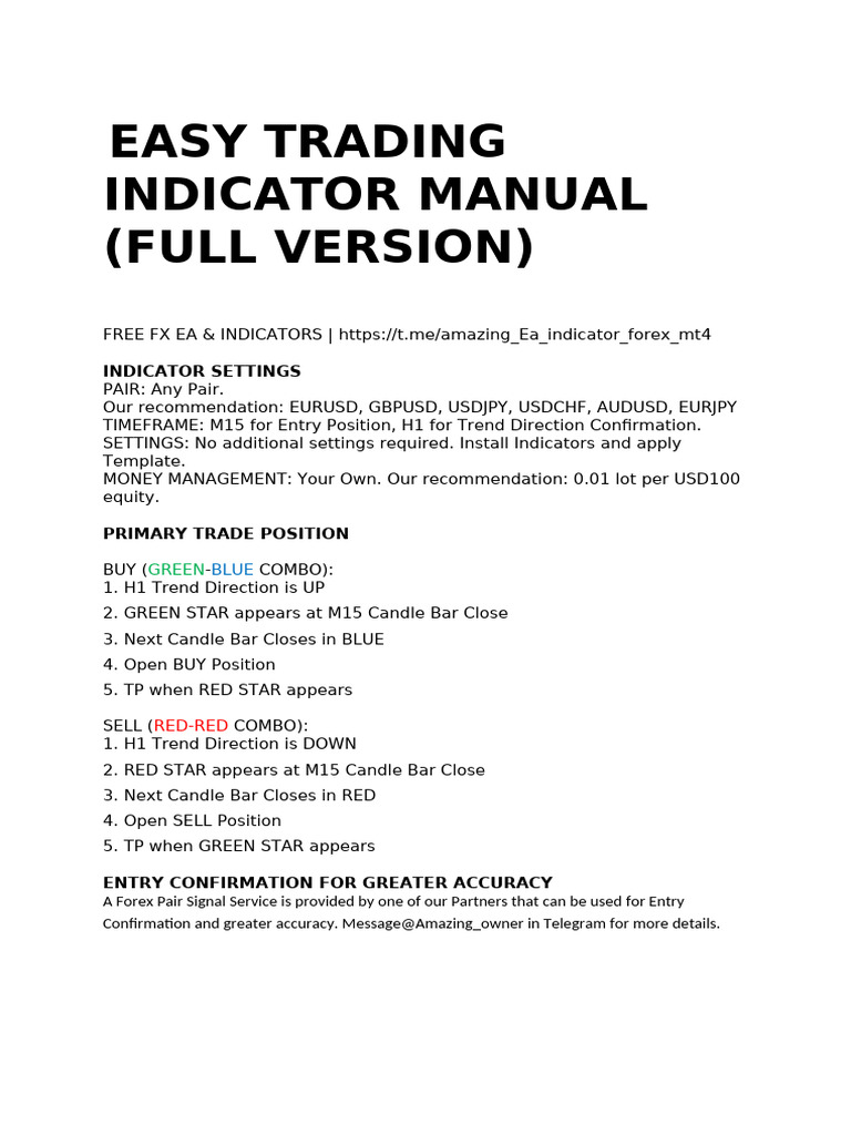 Easy Trading Indicator Manual | PDF