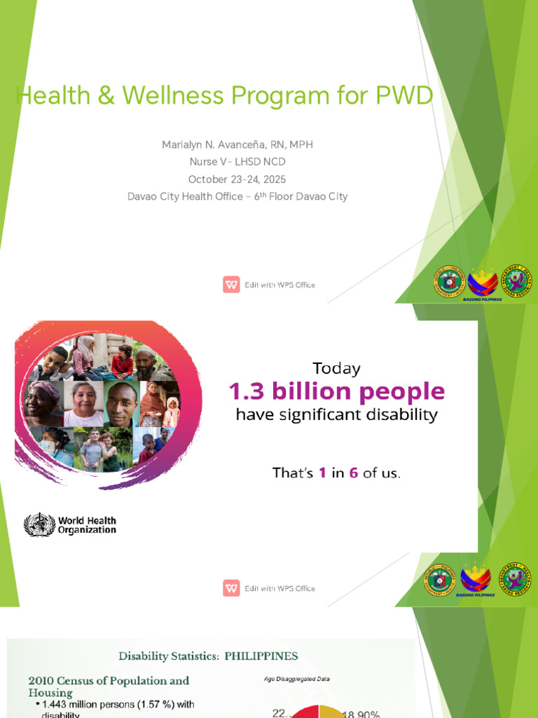 Health & Wellness Program for PWDs | PDF | Mental Disorder | Hearing Loss