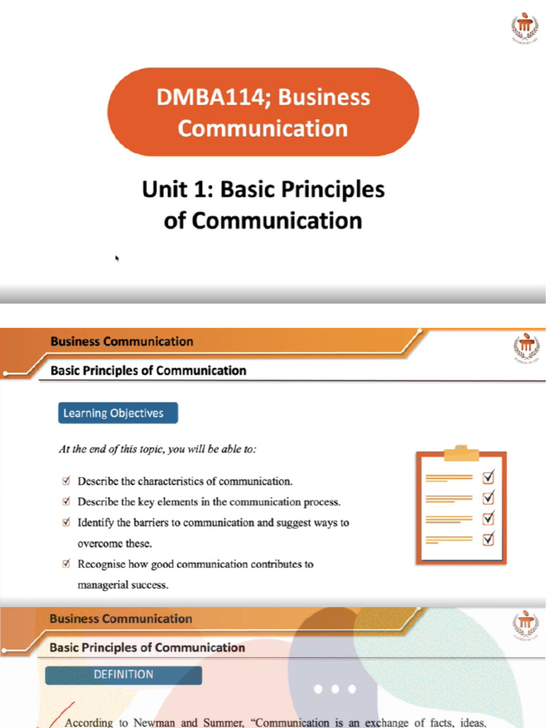 Business Communication - Unit 1 | PDF