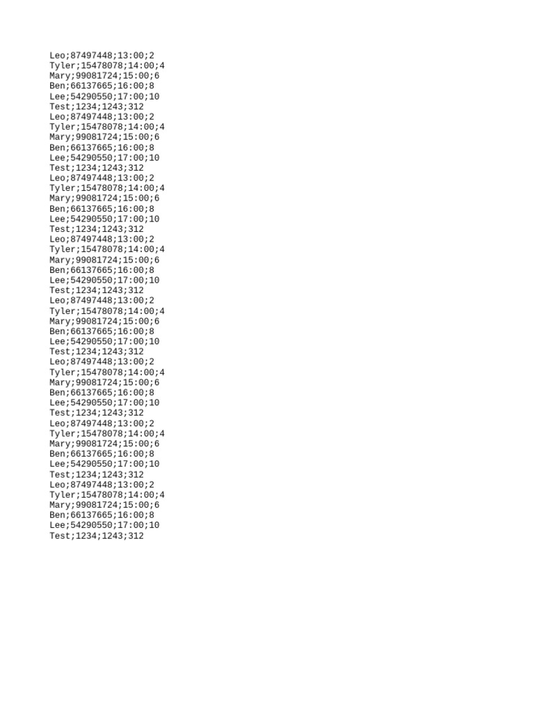 User Data Log Entries Summary | PDF