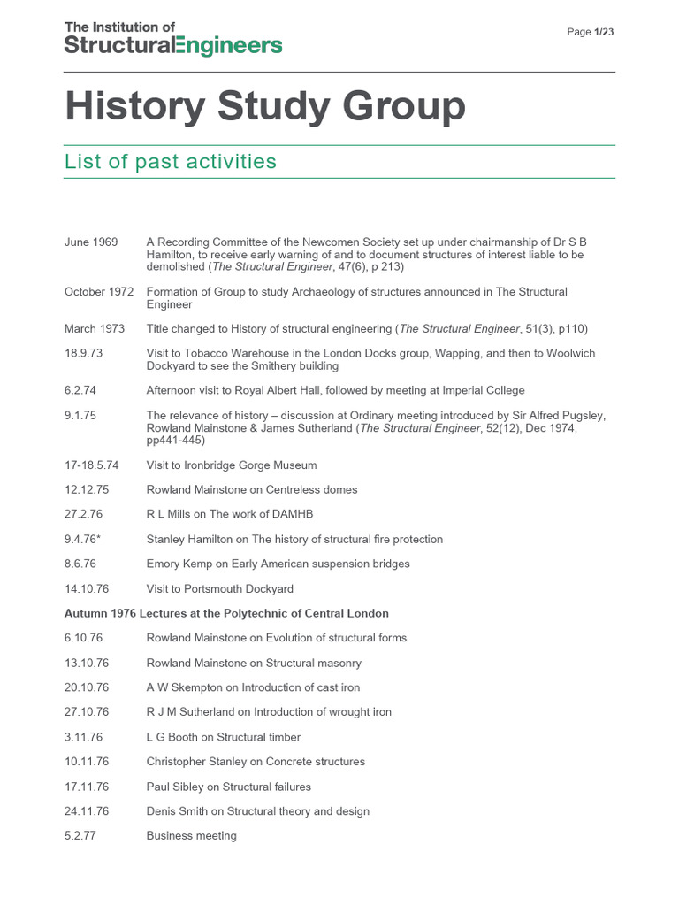 History of Structural Engineering Events | PDF | Civil Engineering