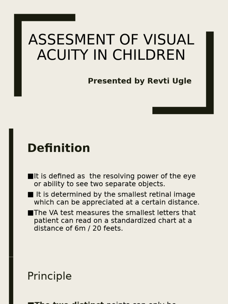 Assessment of Vision in Children-1 | PDF | Visual Acuity | Nervous System