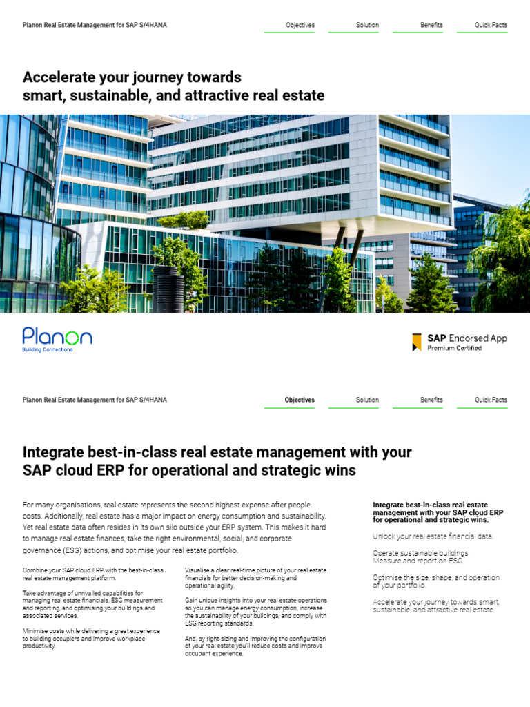 Solution Brief (UK) - Planon Real Estate Management For SAP S - 4HANA ...
