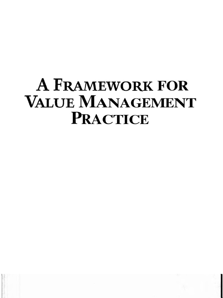 A Framework of Value Managament Practices | PDF
