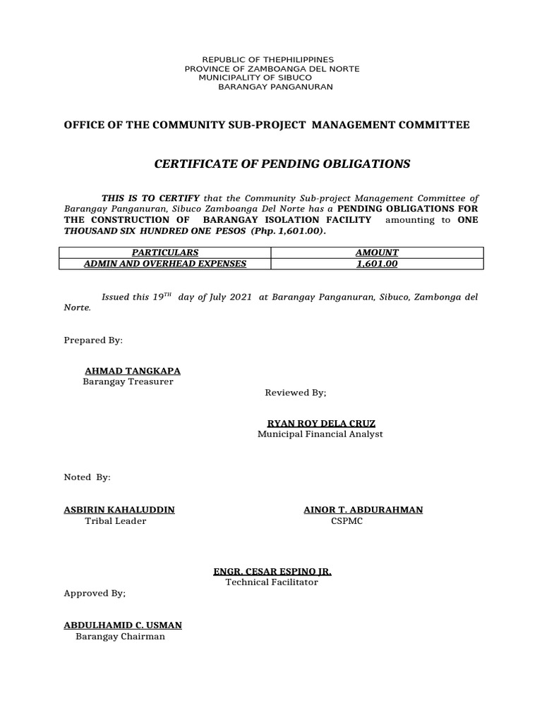 certificate of title pending