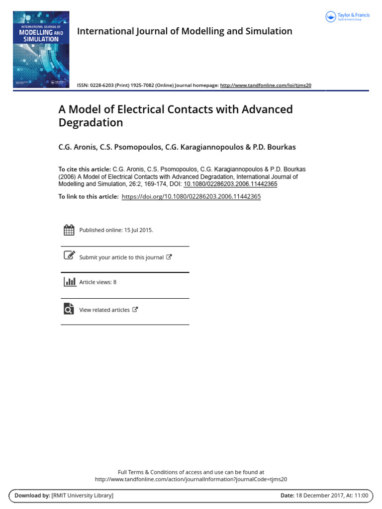 Aronis Et Al. - 2006 - A Model of Electrical Contacts With Advanced ...