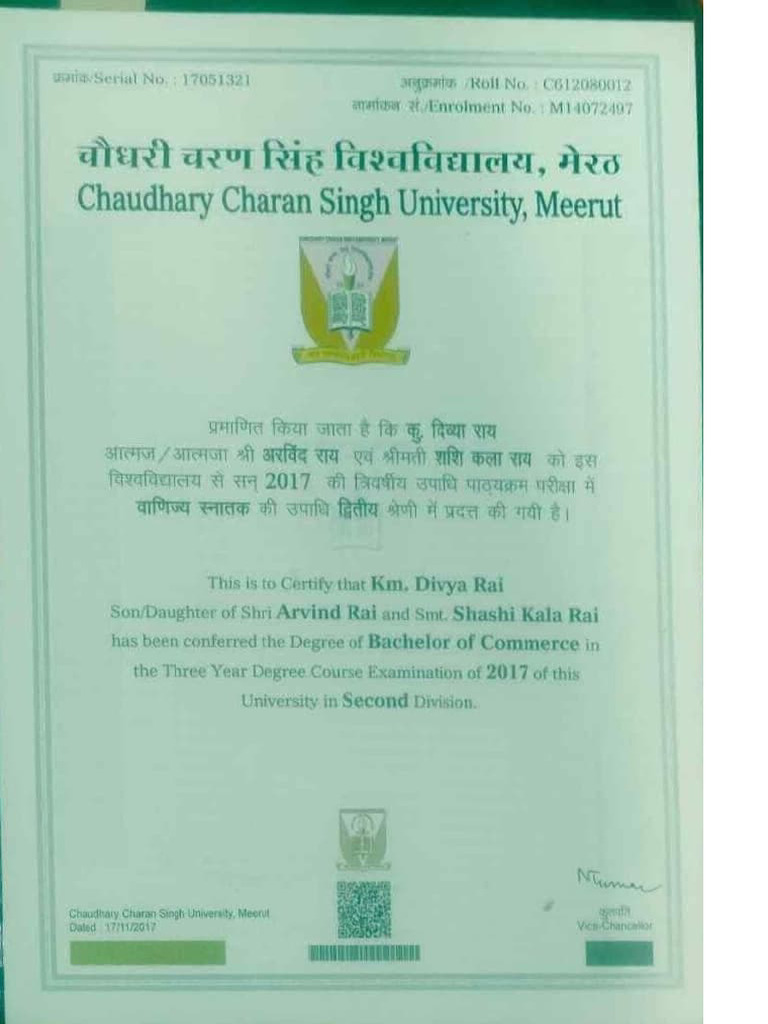 Verification of Bachelor Degree Certificate | PDF