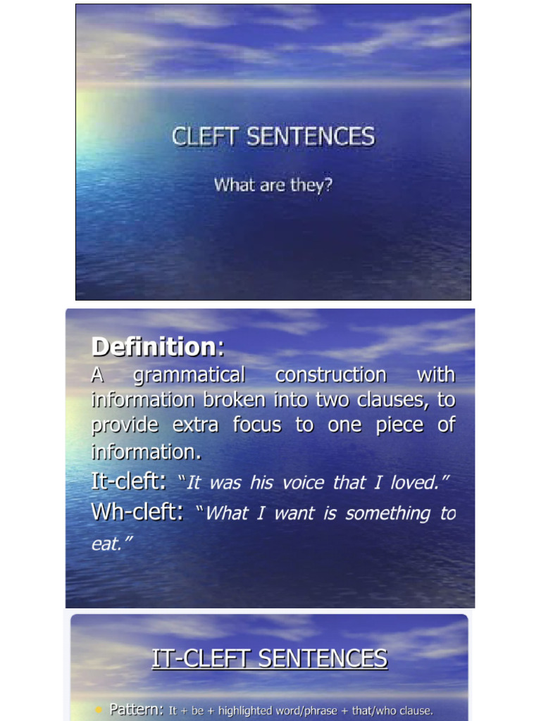 Cleft Sentences Presentation | PDF