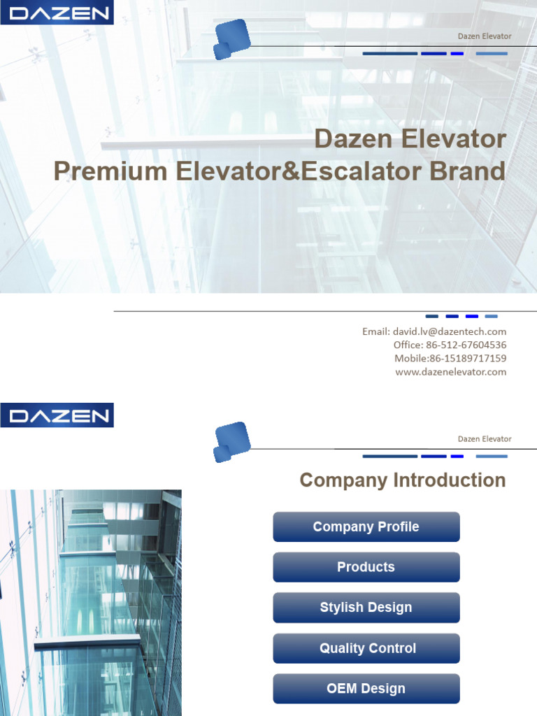Dazen Elevator: Premium Solutions Overview | PDF | Elevator | Escalator