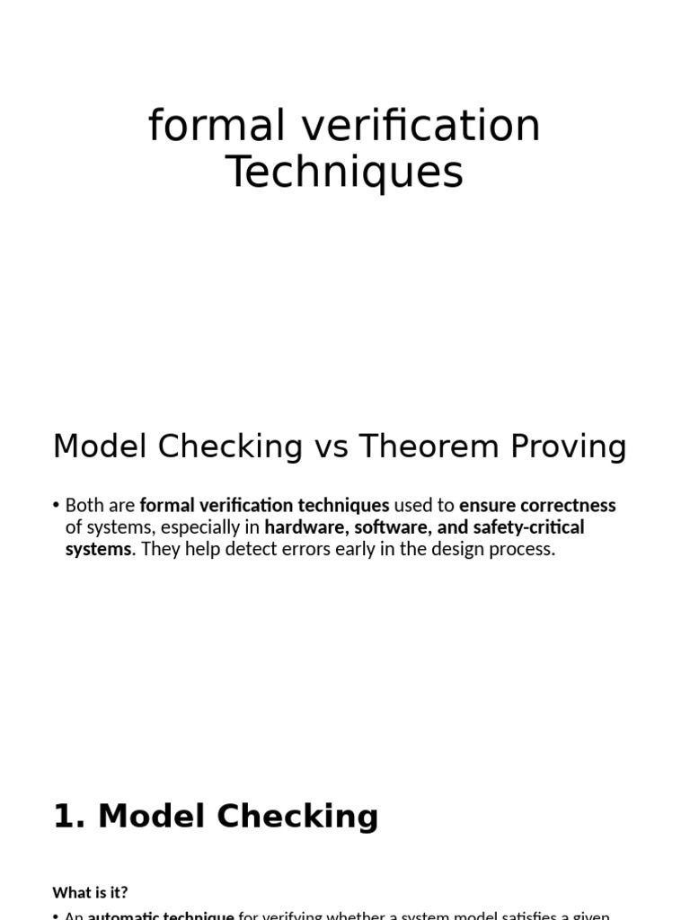 Comparing Model Checking and Theorem Proving | PDF | Formal ...