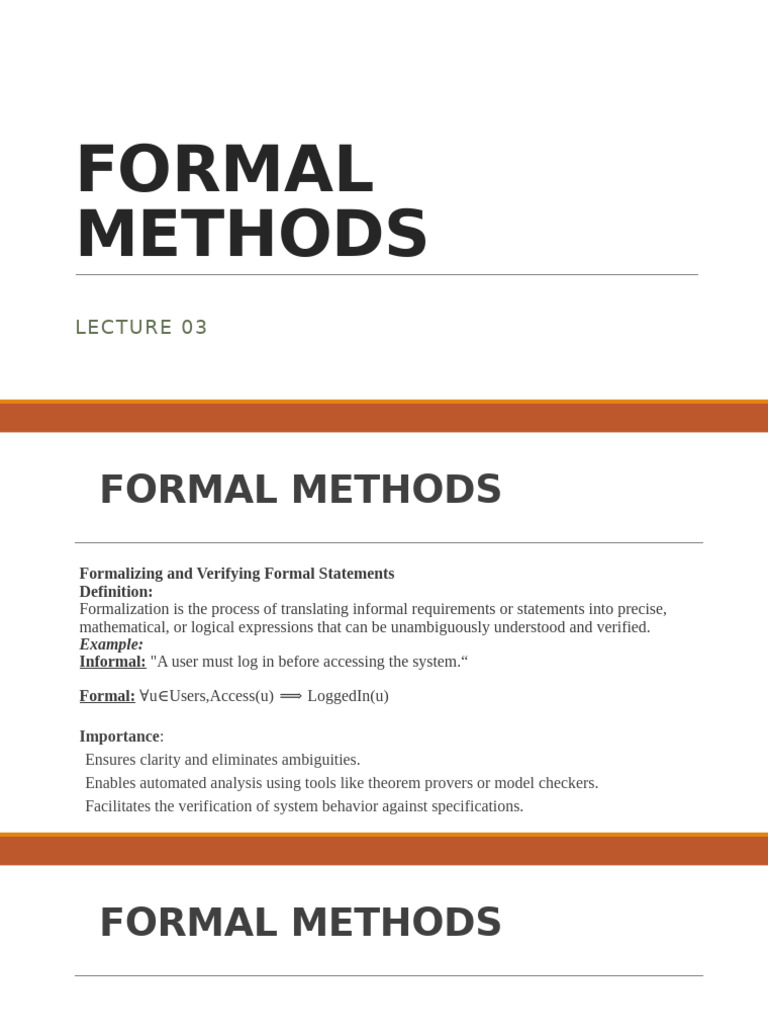 Formal Methods: Verifying Statements | PDF | Formal Verification ...