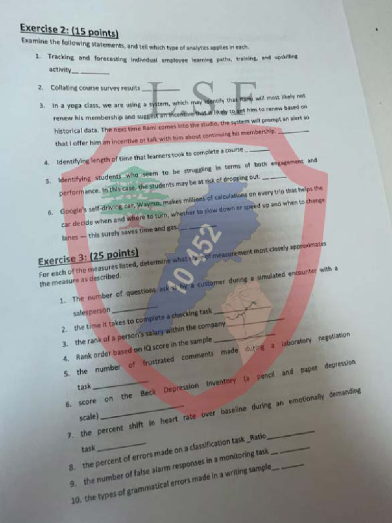 Bda Exam 1 DR - Ayman | PDF
