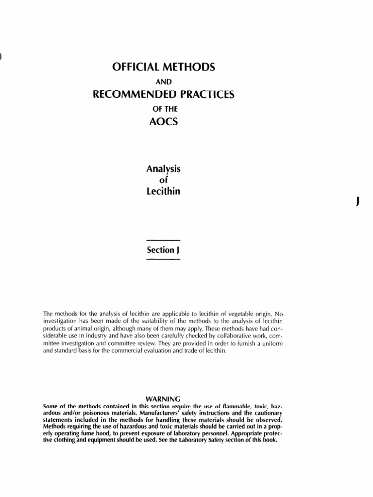Lecithin Analysis Methods and Safety | PDF | Chemistry | Chemical Compounds