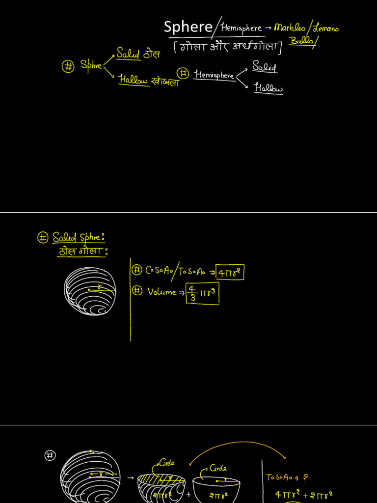 097) Mensuration 3d - Day 9 (Sphere and Hemisphere) | PDF