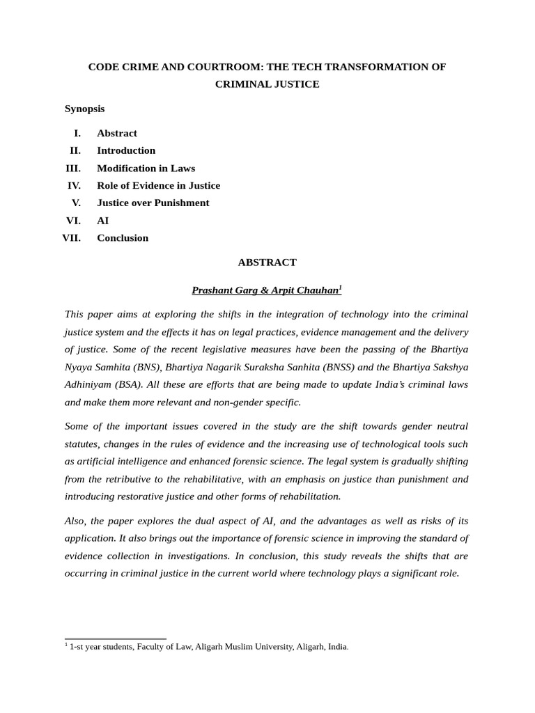 Tech Innovations in Criminal Justice Reform | PDF | Evidence (Law ...