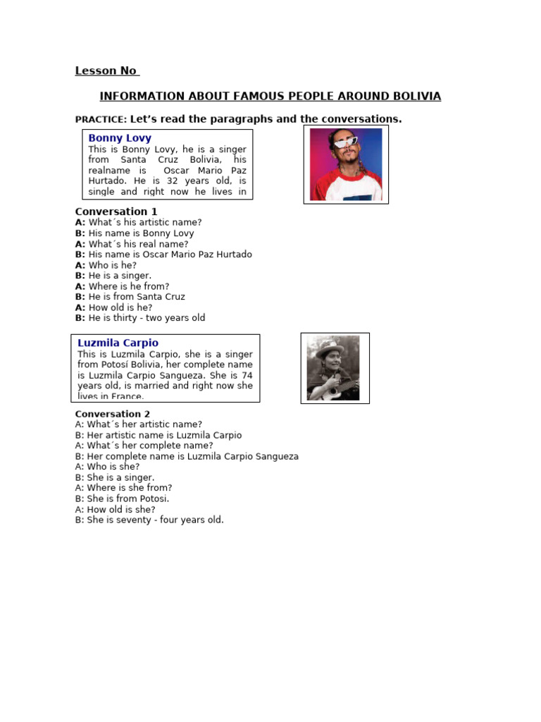 Famous Bolivian Singers Bonny Lovy & Luzmila PDF