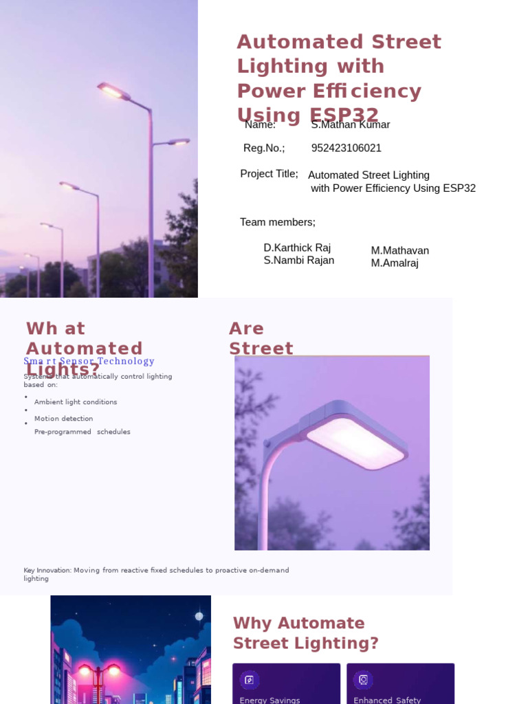 Automated Street Lighting With Power Efficiency Using ESP32 | PDF ...