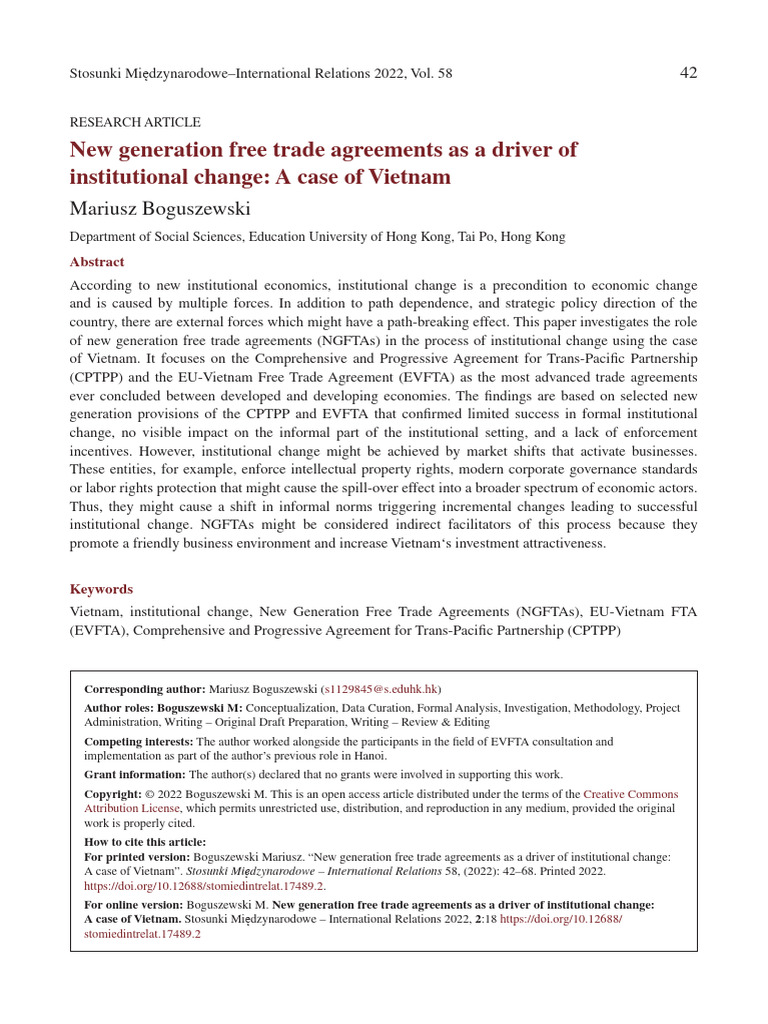 New Generation Free Trade | PDF | Trans Pacific Partnership | Institution
